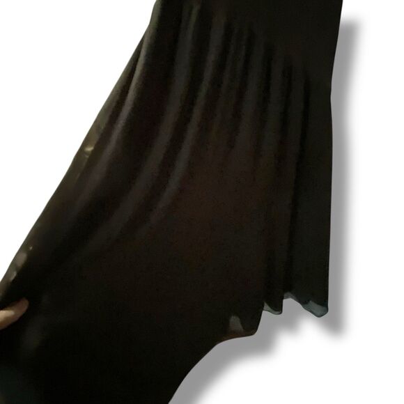 MASSIMO DUTTI Contrast Knit Dress Olive Green Size Large Mock Neck Flowy Bottom - Picture 13 of 16